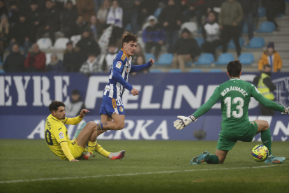 Hugo Vallejo anotó el gol del epate frente al Villarreal. Luego vendría en el tramo final del partido el del triunfo obra de Amo. L. DE LA MATA