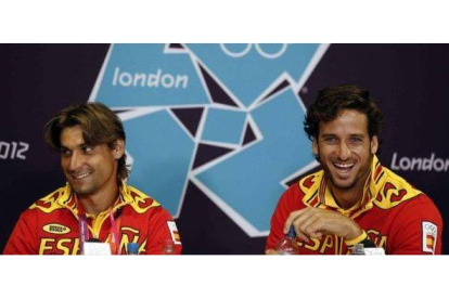 David Ferrer (izquierda) y Feliciano López, durante los Juegos de Londres.