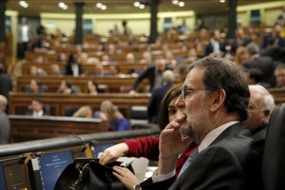 El presidente del Gobierno en funciones, Mariano Rajoy, en la sesión constitutiva del Congreso, el pasado 13 de enero.