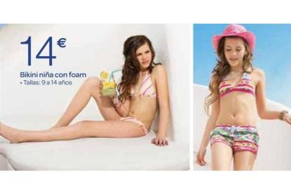 Página 26 del catálogo de Carrefour, donde se puede ver el bikini con relleno.