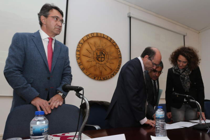 Juan Martínez Majo, Joaquín Arana, José Antonio López y Gloria Ferández Merayo, ayer.