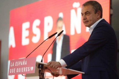 José Luis Rodríguez Zapatero, en un acto electoral el pasado mes de abril
