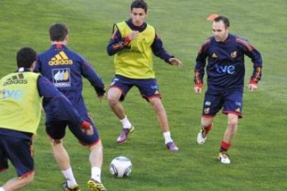 La selección española celebró ayer un entrenamiento muy suave en Las Rozas.