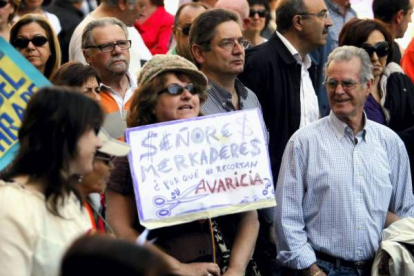 Manifestantes en la protesta celebrada en Valencia. Foto: REUTERS
