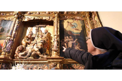 Detalle del retablo plateresco de Gordaliza del Pino. SECUNDINO PÉREZ