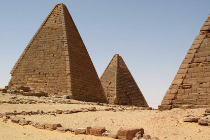 Detalle de las pirámides construidas en la región sudanesa de Sedeinga.