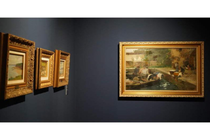 Cuatro de las obras de Sorolla que muestra la nueva exposición de Botines. J. NOTARIO
