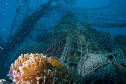 Un millón de toneladas de redes procedentes de la pesca terminan cada año en los océanos. EFE