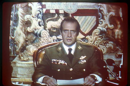 Imagen de la retransmisiónde TVE del discurso del Rey tras el intento de golpe de Estado, en 1981. EFE/TVE