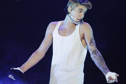 El cantante Justin Bieber durante su concierto en Asunción el pasado día 6 de noviembre.