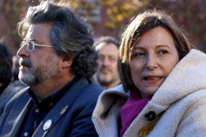 Acto electoral de ERC con la presencia de Carme Forcadell y Antoni Castellà en Mataró