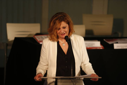 Pilar Carnero, durante un homenaje a su padre, Fermín Carnero, en 2013. JESUS F. SALVADORES