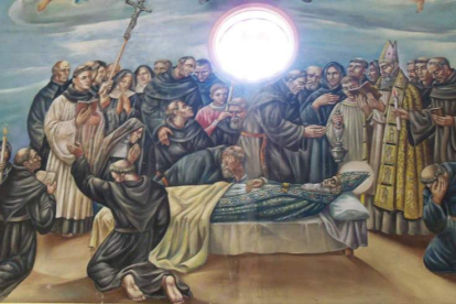 En el mural del ‘Entierro de San Agustín’, en la iglesia de Nuestra Señora de la Consolación, Vela Zanetti se pintó a sí mismo y a algunos de sus amigos. ARCHIVO