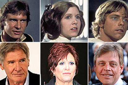 Los protagonistas de 'Star Wars' en la actualidad y en su aparición en las películas.