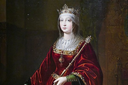 La reina Isabel la Católica con cetro y corona, óleo sobre lienzo, de Luis de Madrazo y Kuntz. DL