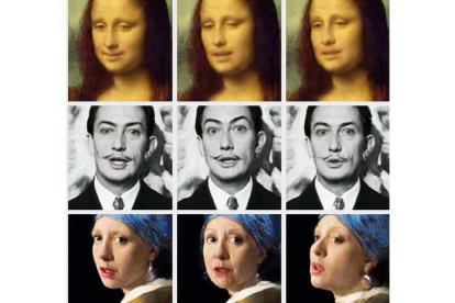 Montaje con caras icónicas como la Gioconda, Dalí o la joven de la perla de Vermeer.