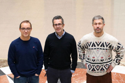 Los profesores Carlos Gutiérrez, Ángel Pérez Pueyo y Luis Santos Rodríguez. ICAL