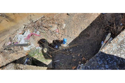 Acequia llena de basura en la zona de Mariano Andrés. DL