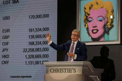 La subasta de la serigrafía de Marilyn alcanzó un precio récord. SARAH YENESEL