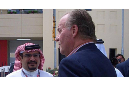 El Príncipe Salman y el Rey de España en la competición de Fórmula 1 de Bahrain Bahreinh.