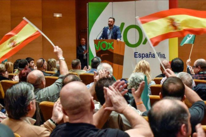 Santiago Abascal, en un acto reciente de su partido en Bilbao.