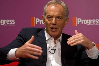 Blair, durante su intervención en un acto del 'think thank' Progress, en Londres, este miércoles.