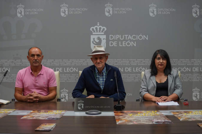 Santiago Aller, Matías Llorente y Belén Rodríguez, ayer en la Diputación de León. MIGUEL F.B.