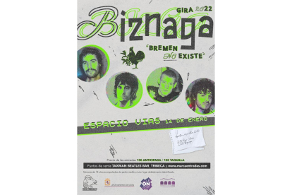 Cartel de la actuación de Biznaga en Espacio Vías. DL