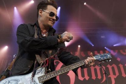 Johnny Depp, con su banda Hollywood Vampires, el 1 de junio en Dinamarca.