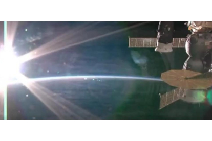 Puesta de sol desde la Estación Espacial Internacional.