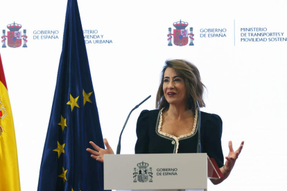 Raquel Sánchez, cuando era ministra de Transportes. EFE