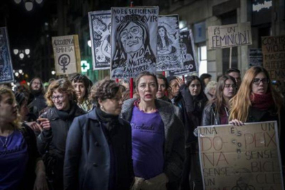 Manifestación contra la violencia machista en Barcelona.