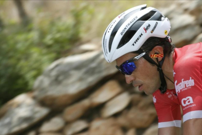 Alberto Contador, en pleno esfuerzo, durante la Vuelta