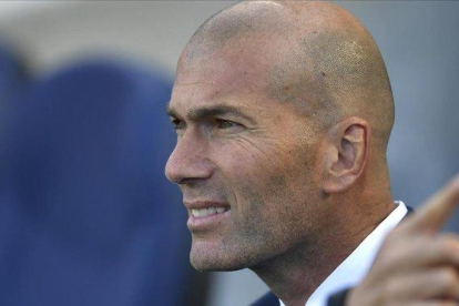 Zidane, en Anoeta durante el partido del Madrid contra la Real Sociedad.