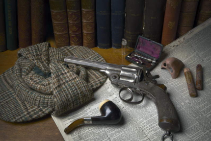 Objetos de una exposición que el Museo de Londres dedicó a la figura de Sherlock Holmes