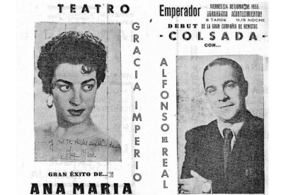 Cartel anunciando un espectáculo en el Emperador en 1955. DL