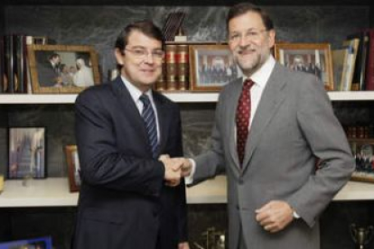 Fernández Mañueco y Mariano Rajoy, en la reunión de ayer.