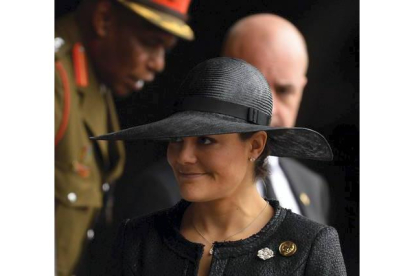 La princesa Victoria de Suecia, durante el funeral de Mandela celebrado en Soccer City ODD ANDERSEN | AFP