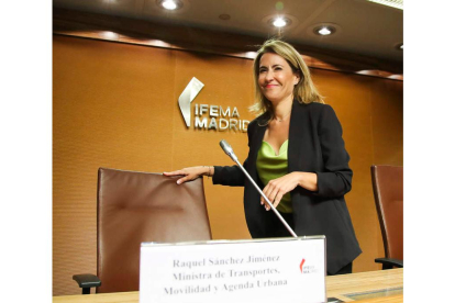 La ministra de Transportes, Raquel Sánchez, ayer. DAVID FERNÁNDEZ