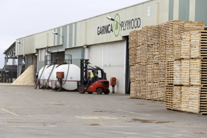 Instalaciones de la empresa de madera Garnica Plywood en Valencia de don Juan