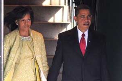 El presidente electo de los Estados Unidos, Barack Obama, y su esposa Michelle Obama.