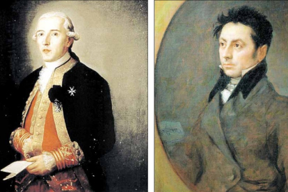 El marino Antonio Valdés y Bazán, presidente de la Junta Soberana del Reino de León, y el compositor leonés Manuel Quijano, ambos retratados por Goya. DL