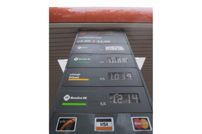 Imagen de los precios de una gasolinera. MARTA PÉREZ