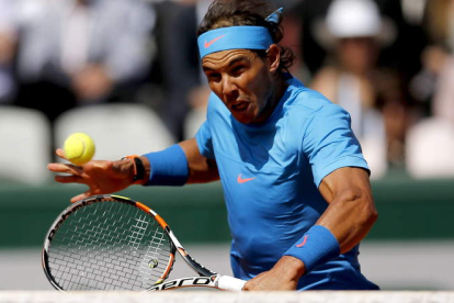 El tenista español Rafael Nadal, durante un partido en esta edición de Roland Garros.