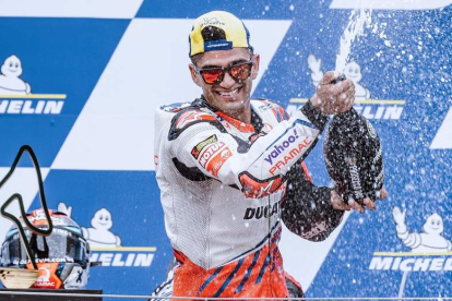 Jorge Martín celebra su primer triunfo en el Mundial de MotoGP. FEXPA