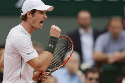 Murray celebra su victoria en Roland Garros