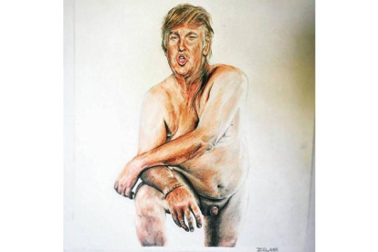 Retrato de Donal Trump realizado por la artista Illma Gore
