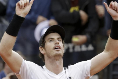 Andy Murray celebra la victoria en Roma.