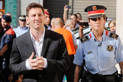Messi llega al juzgado de Gavà para declarar, en septiembre del 2013.