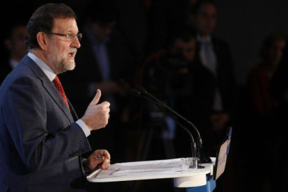Rajoy, durante su intervención en la clausura de las jornadas sobre seguridad del PP.